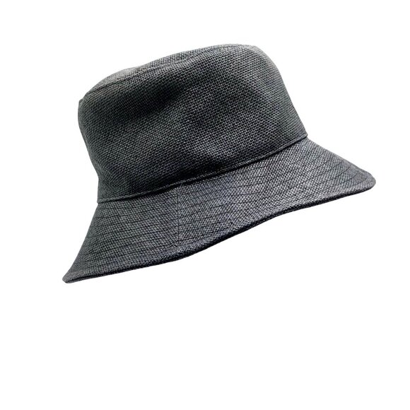 Nordstrom Gray Woven Wide Brimmed Bucket Sun Hat Classic Summer Resort Travel - Picture 3 of 7